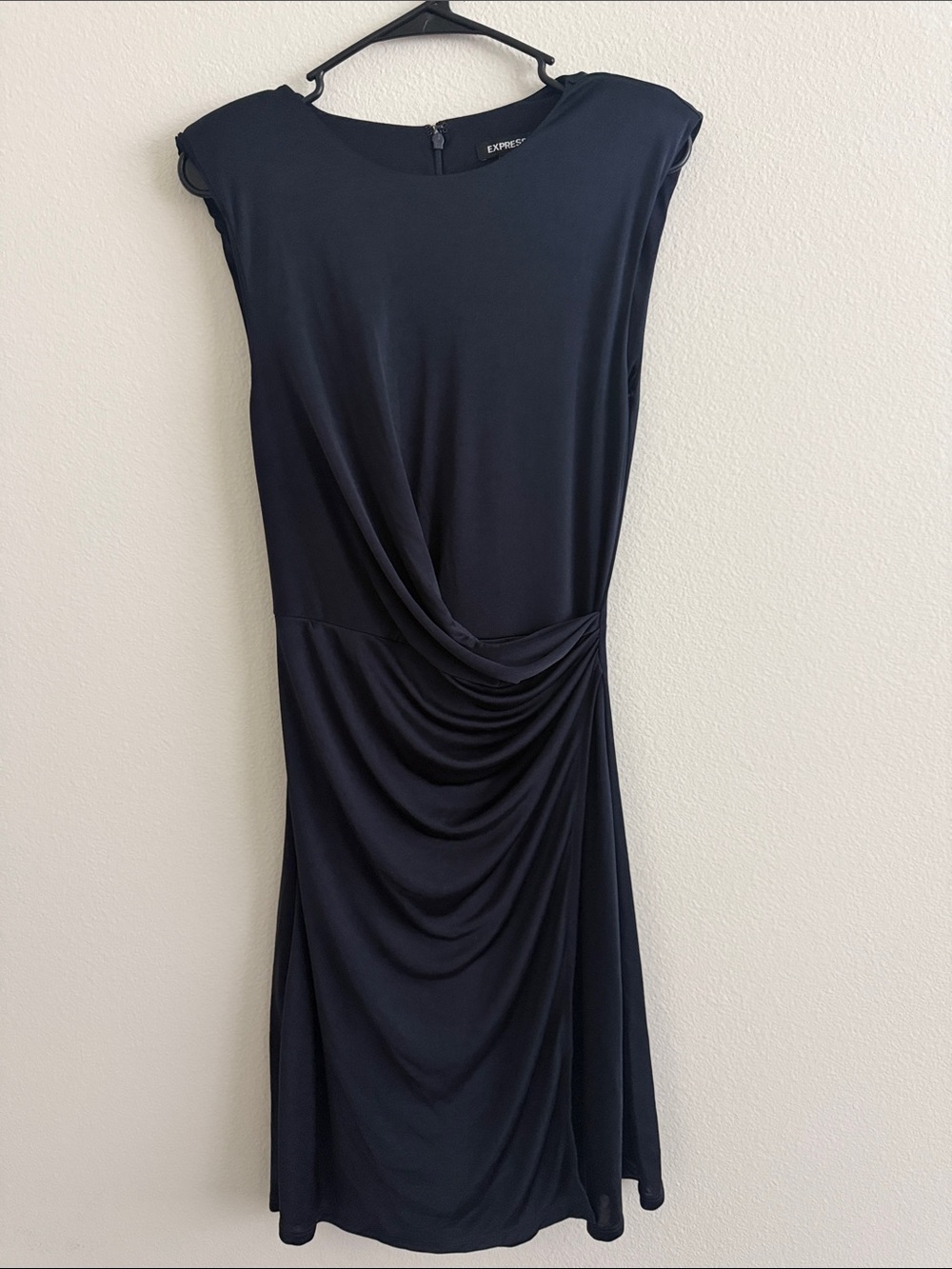 Express Navy-Black Draped Waist Sheath Dress